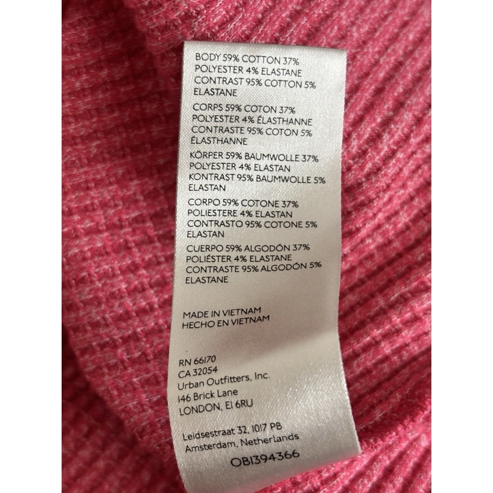 Free People We the Free Thermal Boho Patchwork Boho Baggy Long Sleeve Large Pink - Picture 4 of 6